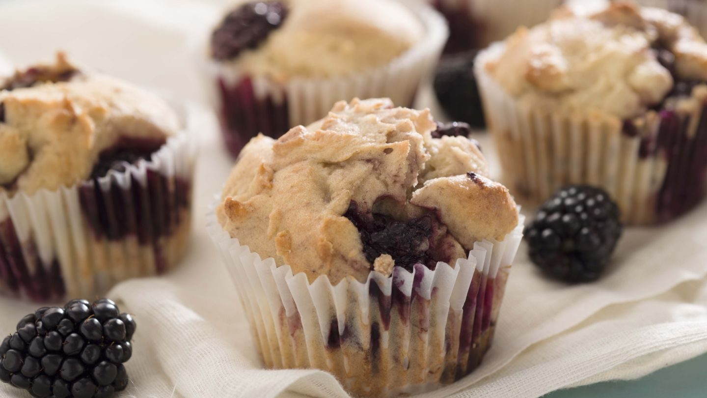 Muffins aux mûres et coco 