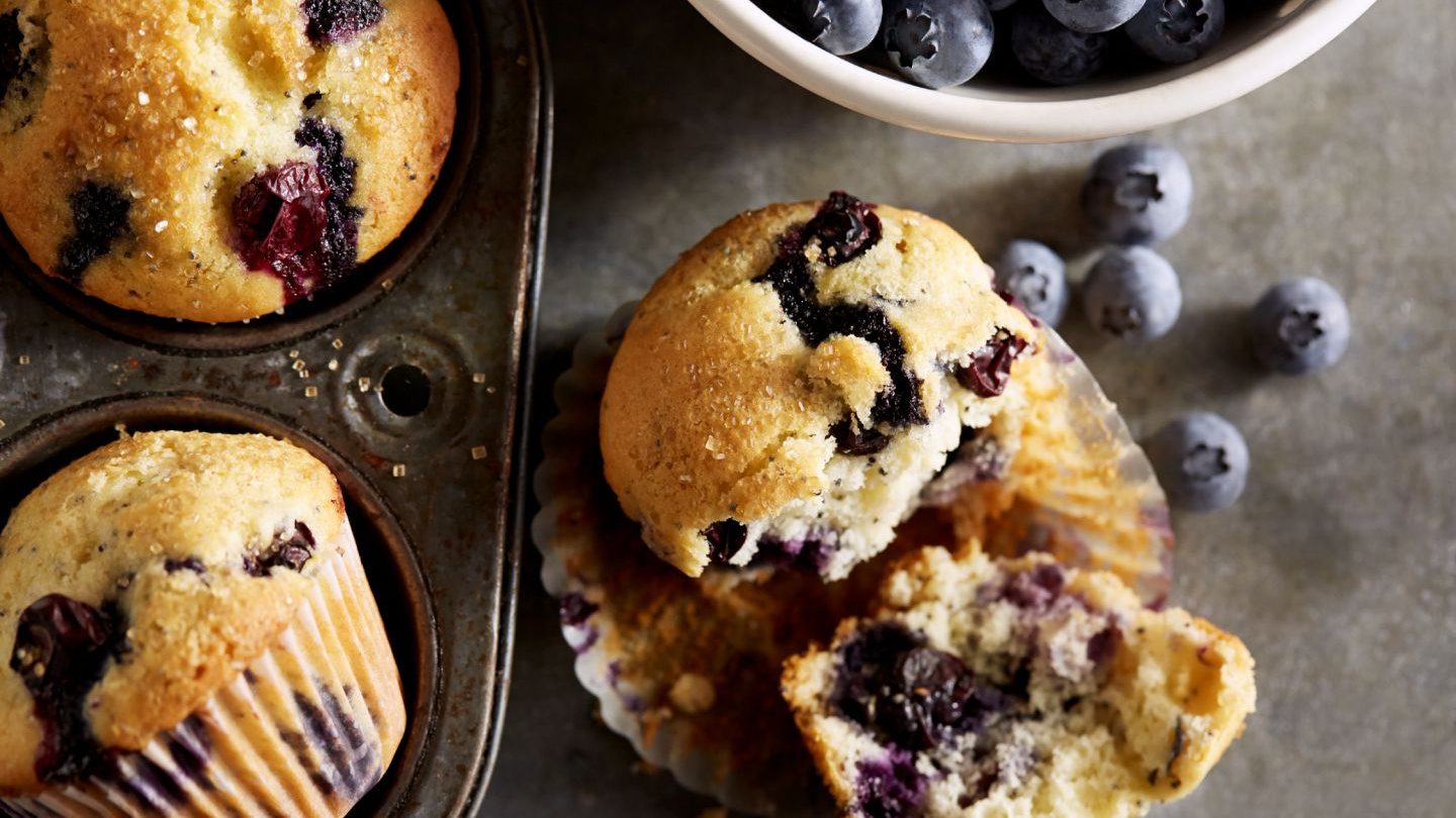 Muffins au citron et myrtilles 