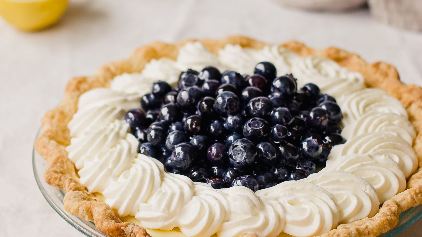 Tarte à la crème aux myrtilles et au citron