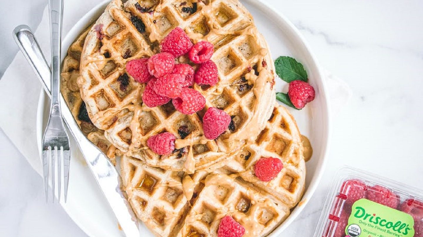 Gaufres avec des Framboises