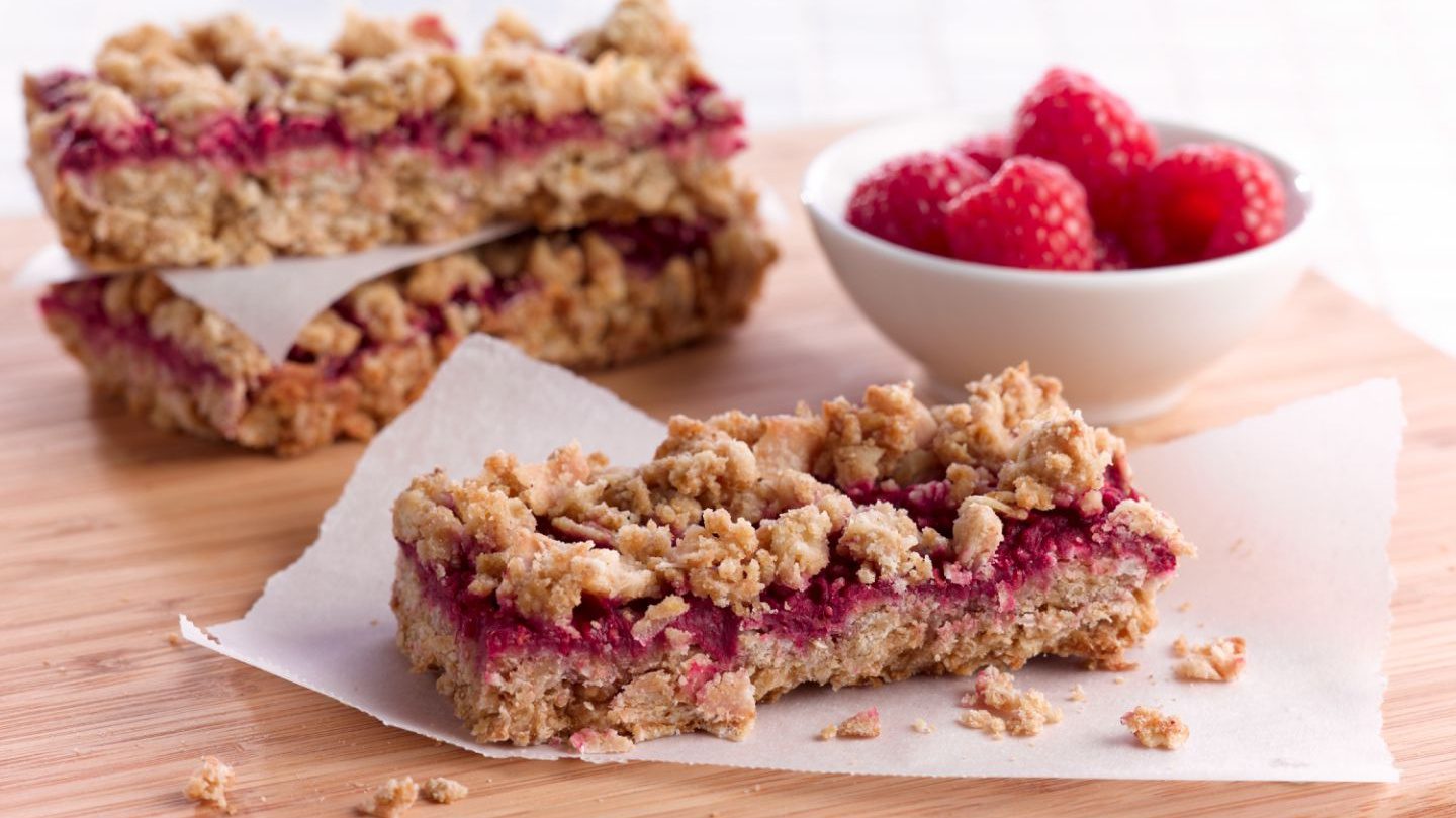 Barres d'avoine et de framboises 
