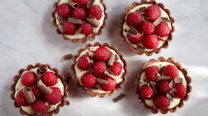 Tarte au chocolat et aux framboises