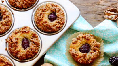 Muffins sans gluten aux mûres et aux amandes