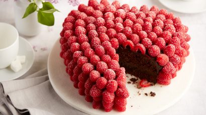 Gâteau  au chocolat, en forme de cœur