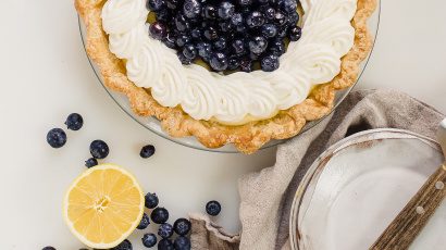 Tarte à la crème aux myrtilles et au citron