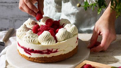 Cheesecake chocolat blanc framboises