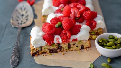 Tarte cookie à la framboise