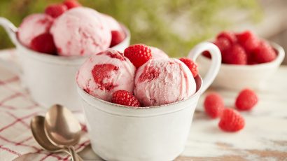 Délicieuse crème glacée à la Framboise