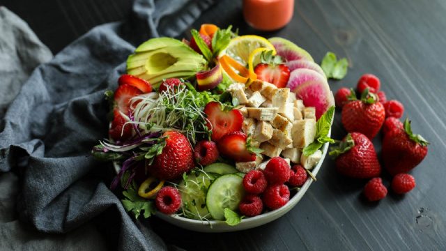 Protein Salad with Strawberry