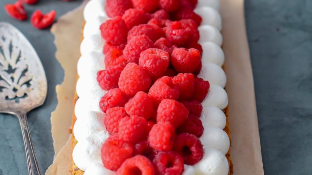 Tarte cookie à la framboise